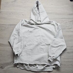 We The Free Distressed Pullover Thick Oversized Hoodie Size Large Gray